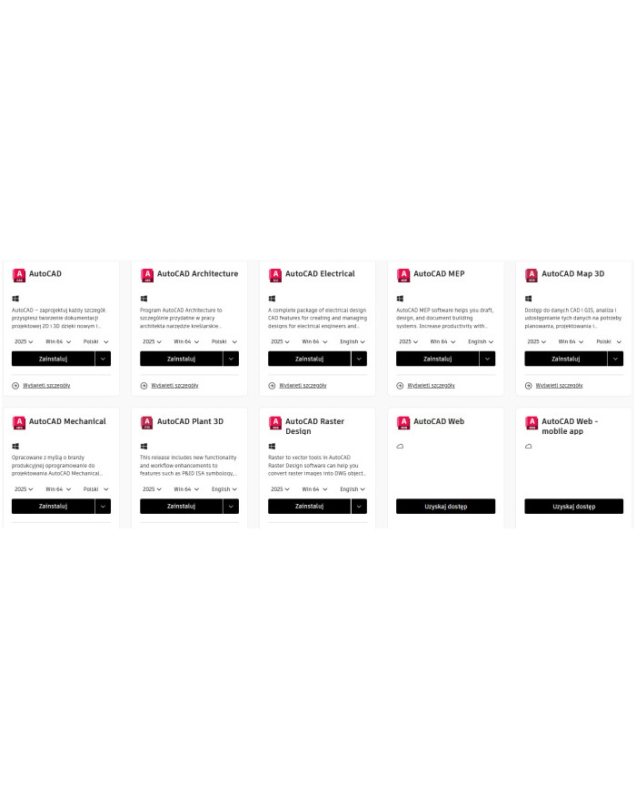 Autodesk All Apps (Wszystkie aplikacje) Win/Mac - 1 Rok - Prywatne konto