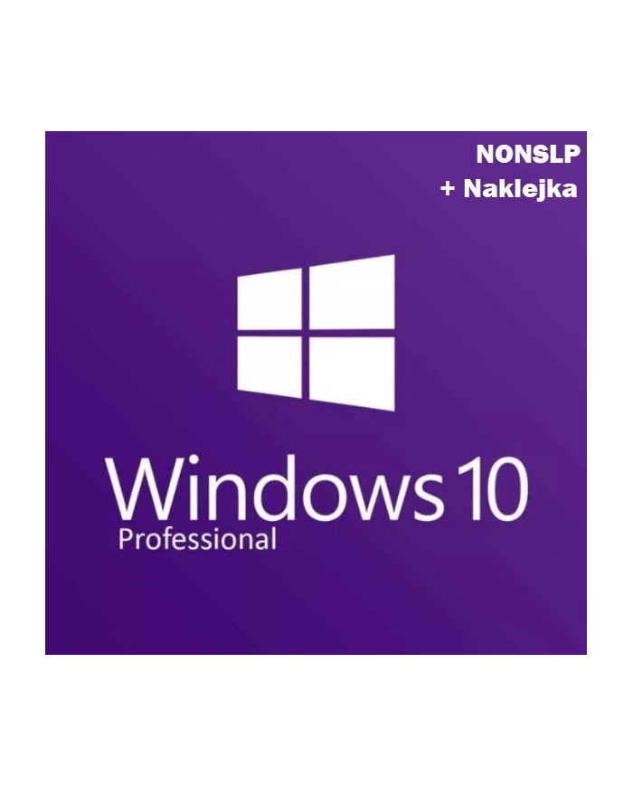 Windows 10 Pro / Professional NONSLP (Przypisywany z naklejką COA) KLUCZ PL