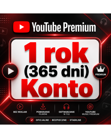 YouTube Premium - 1 rok (365 dni) Konto