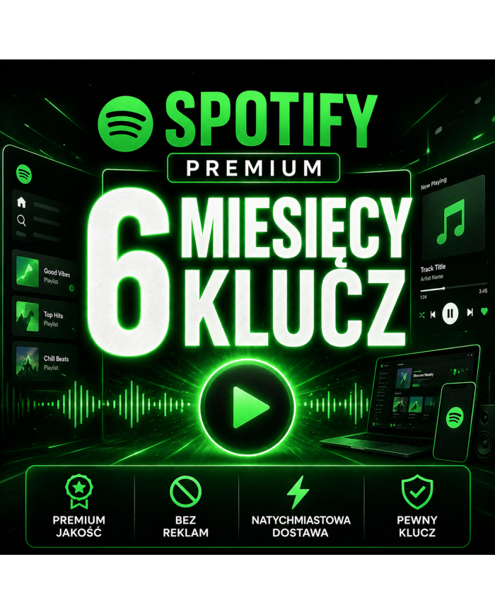 Spotify Premium - 6 Miesięcy Klucz