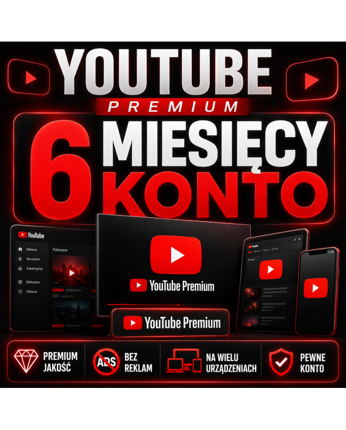 YouTube Premium - 6 Miesięcy Konto
