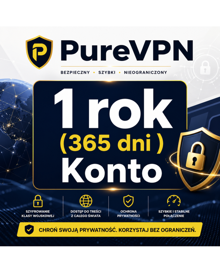 PureVPN - 1 Rok (365 Dni) Konto