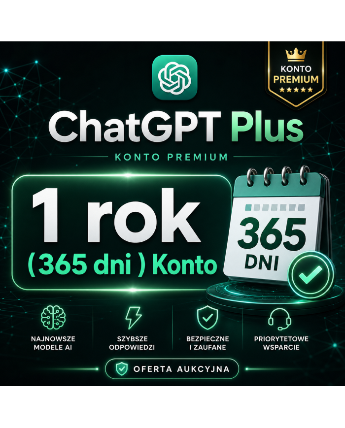 ChatGPT Plus - 1 Rok (365 dni) Konto