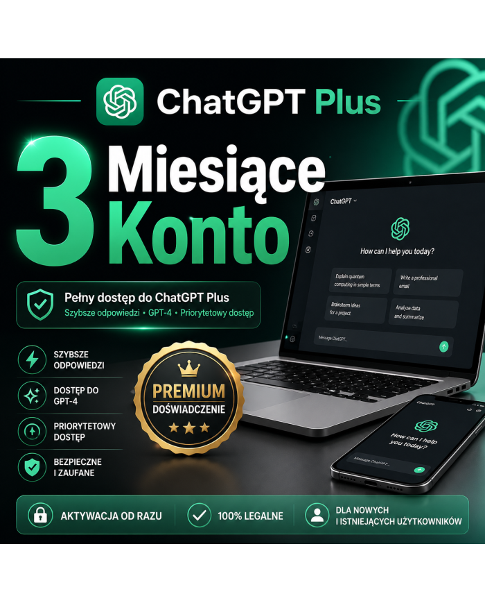 ChatGPT Plus - 3 Miesiące Konto