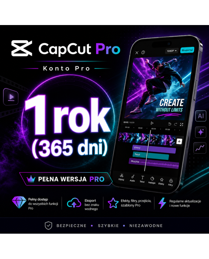 CapCut Pro - 1 Rok (365 dni) Konto